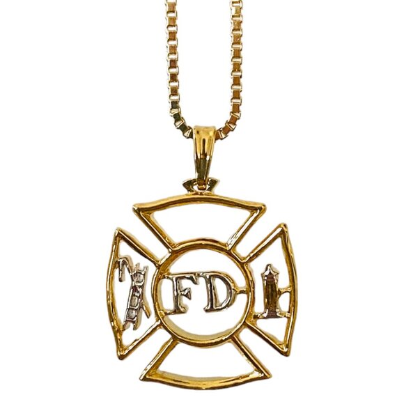 Fireman's Pendant Cross Necklace - Picture 1 of 2
